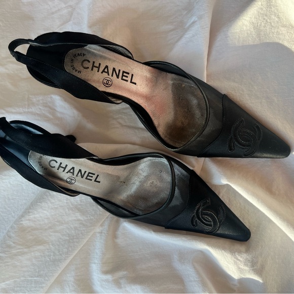 🔥 Rare Vintage Chanel Mesh Slingback - Picture 6 of 9